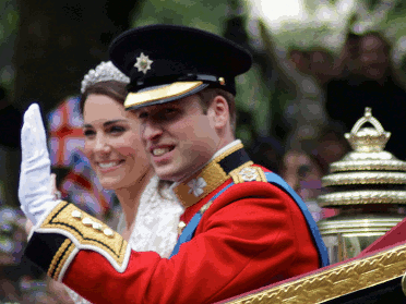 Prince William and Catherine leaving their wedding ceremony.